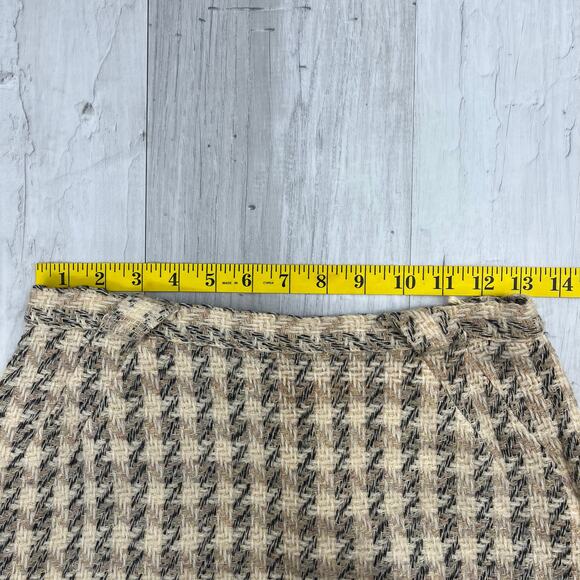 Vintage Century Of Boston Wool Blend Houndstooth Fitted Pencil Straight Skirt - Picture 9 of 11